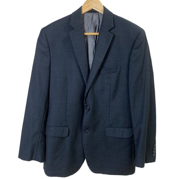 Calvin Klein Size 40R Pure Wool Check Sport Coat Blazer Jacket Business Travel - Picture 1 of 12